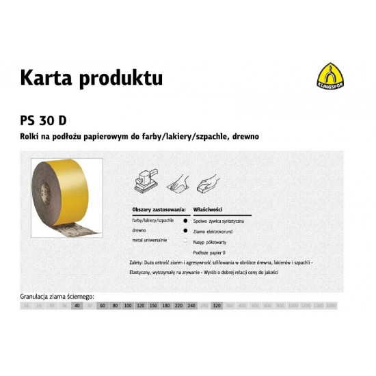 K.PAPIER ROLKA 115mm PS30D P320 (50mb)