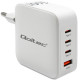 Qoltec 140W GaN Wall Charger | 5-20V | 2.5-5A | 3 x USB-C PD | 1 x USB QC 3.0 | White