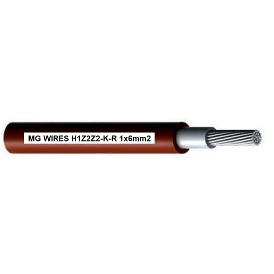 Photovoltaic cable // MG Wires // 1x6mm2, 0,6/1kV red H1Z2Z2-K-R-6mm2 RD, 500m spool