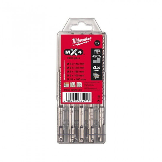 MILWAUKEE WIERTŁO SDS PLUS MX4 KPL. 5pcs....