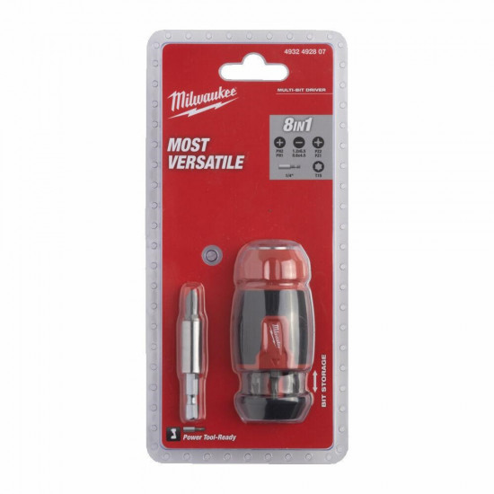 MILWAUKEE RATCHET UNIVERSAL SCREWDRIVER 8in1...