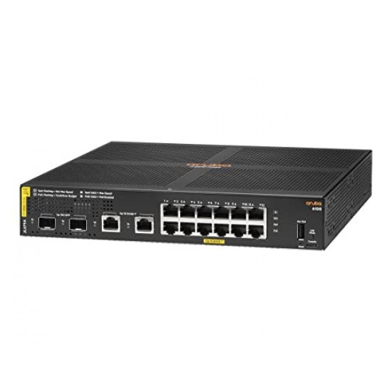 HPE Aruba 6100 Managed 12G 2SFP+ PoE+ 139W Switch