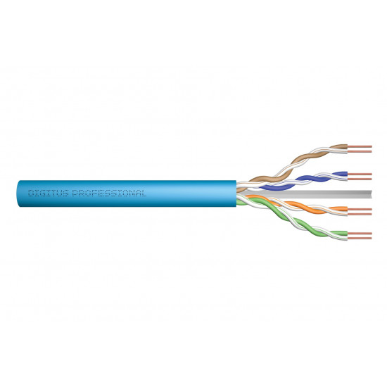 DIGITUS Cat.6A, U/UTP, B2ca, AWG 23/1, LSOH, 100m, blue installation cable