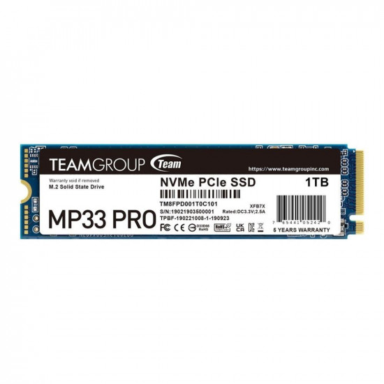 Team Group MP33 Pro NVMe SSD, PCIe 3.0 M.2 Type 2280 - 1 TB