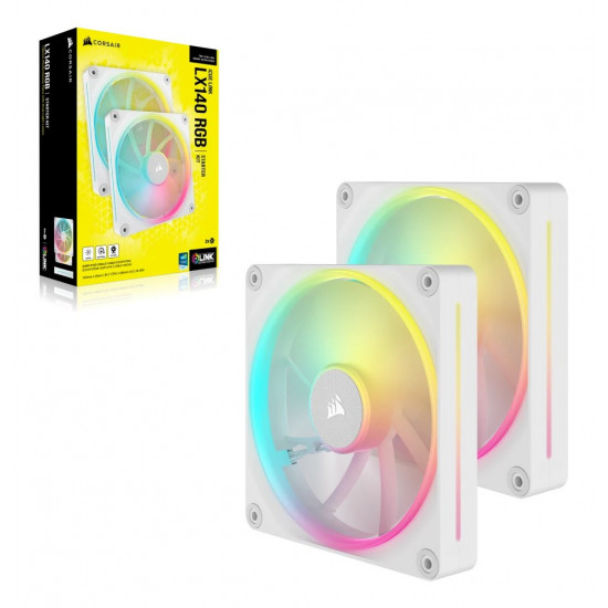 Corsair CO-9051032-WW computer cooling system Computer case Fan 14 cm White 2 pc(s)