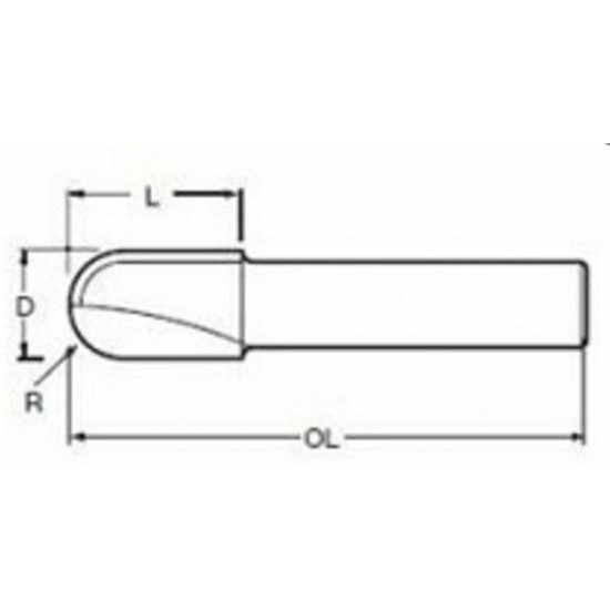 MAKITA FLUTE CUTTER U 8mm R=8 16x18mm