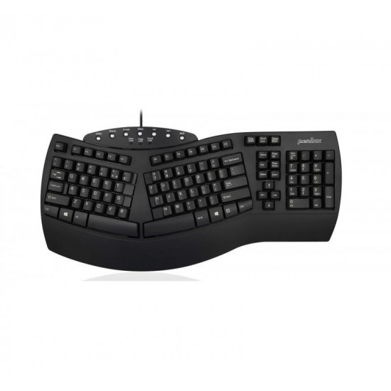 Perixx PERIBOARD-512 Classic Ergonomic Wired Keyboard, Black