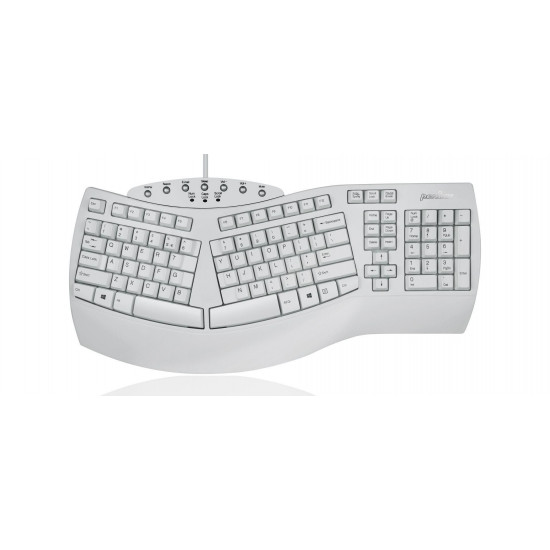 Perixx PERIBOARD-512 Classic Ergonomic Wired Keyboard White