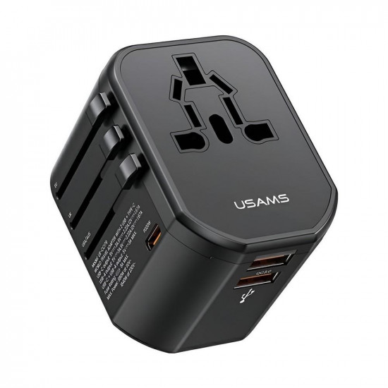 Usams T59 AC Charger US/AU/EU/UK Travel Adapter 20W 4in1 2xUSB+1xUSB-C