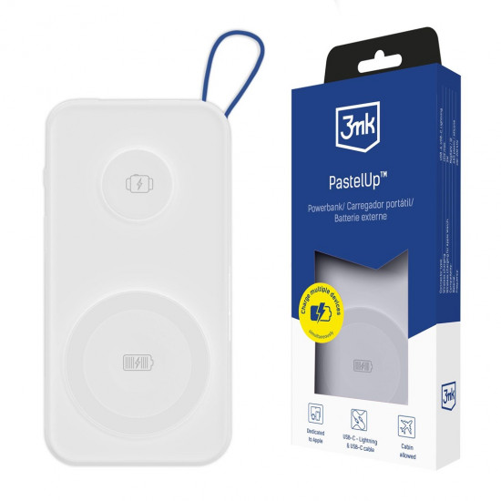 3MK PastelUp 10000 mAh Wireless charging White