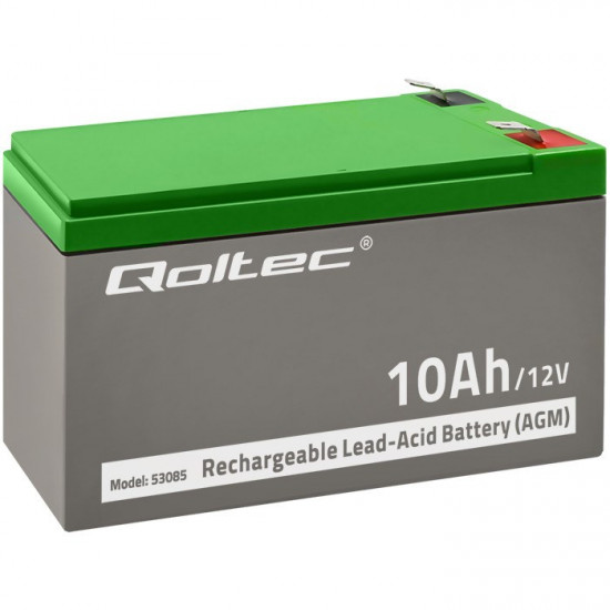 12V 10Ah AGM Gel Battery Qoltec