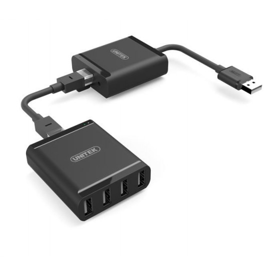 UNITEK Y-2516 interface hub USB 2.0 480 Mbit/s Black