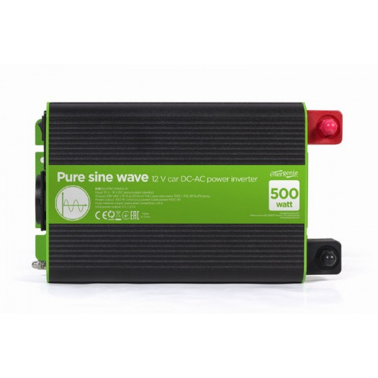 EnerGenie EG-PWC-PS500-01 power adapter/inverter Auto 500 W Black, Green