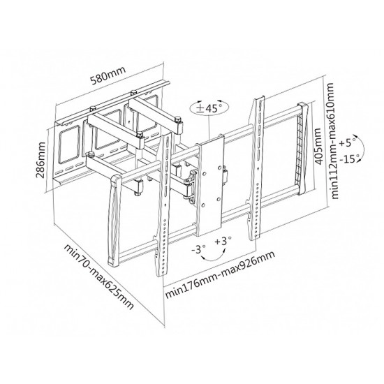 Maclean MC-679 Wall LED / PLASMA / LCD TV bracket - max. 80kg