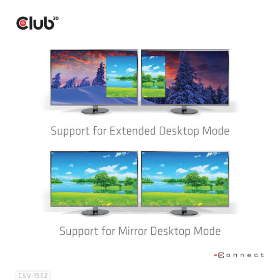 CLUB3D The CSV-1562 is an USB3.2 Gen1 Type-C Universal Triple 4K30Hz Charging Docking Station and is DisplayLink® Certified. The Universal Charging Dock