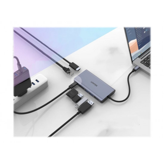 UNITEK uHUB S7 USB 3.2 Gen 1 (3.1 Gen 1) Type-C Grey