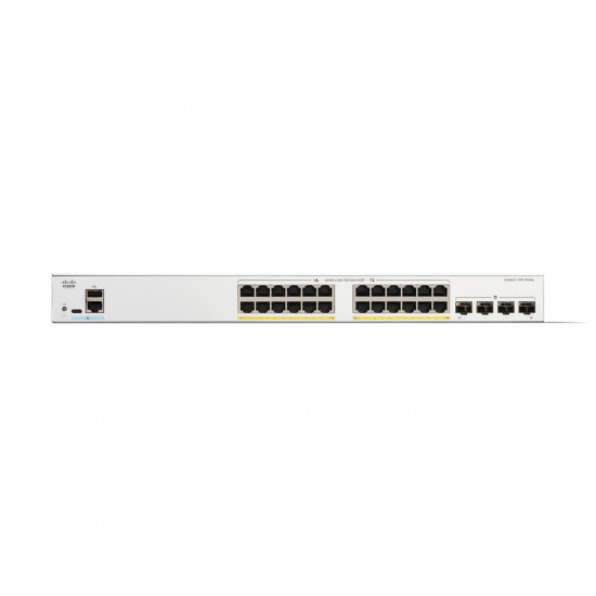 Cisco Catalyst 1200-24P-4G Smart Switch, 24 Port GE, PoE, 4x1GE SFP, Limited Lifetime Protection (C1200-24P-4G)