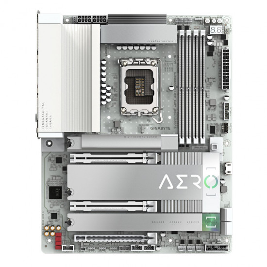 GIGABYTE Z890 AERO G Motherboard - Supports Intel Core Ultra (Series 2) CPUs, 16+1+2 phases VRM, up to 8800MHz DDR5 (OC), 1xPCIe 5.0 + 4xPCIe 4.0,Wi-Fi 7, 2.5GbE LAN, Thunderbolt 4