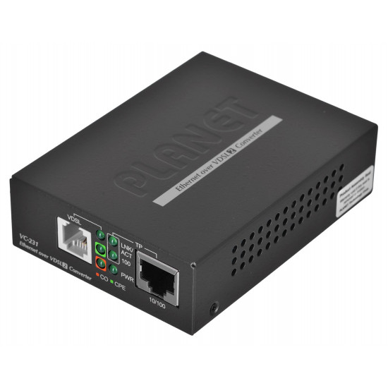 PLANET VC-231 network media converter 100 Mbit/s Black