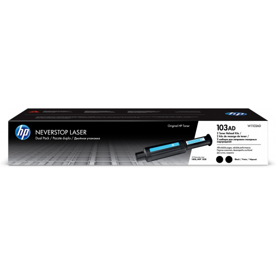 HP Original 103AD Neverstop Black Toner Refill Kit , Two Toner Cartridge Set