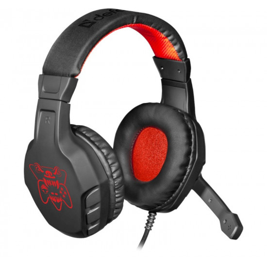 DEFENDER HEADPHONES WITH MICROPHONE CUJO BLACK-RED