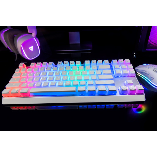 Modecom Volcano Lanparty Pudding Edition RGB (Outemu Blue) Mechanical Keyboard, White