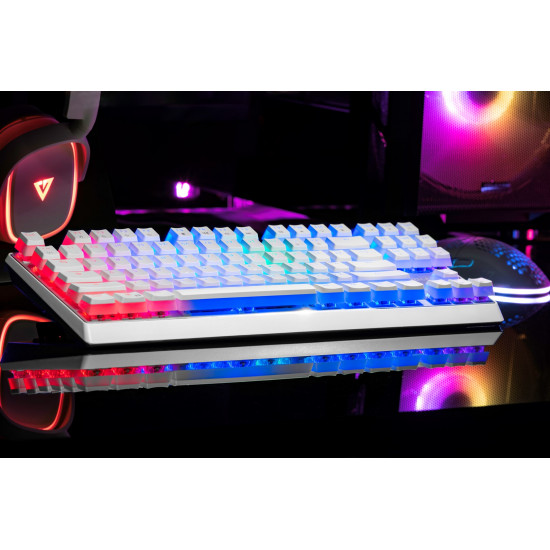 Modecom Volcano Lanparty Pudding Edition RGB (Outemu Blue) Mechanical Keyboard, White