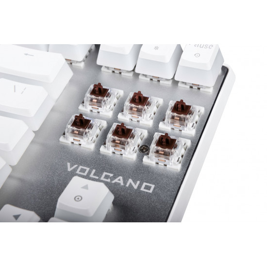 Modecom Volcano Lanparty Pudding Edition RGB (Outemu Brown) Mechanical Keyboard, White