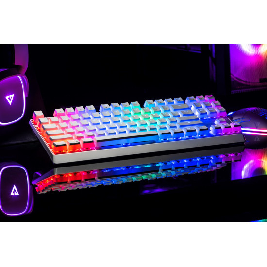 Modecom Volcano Lanparty Pudding Edition RGB (Outemu Brown) Mechanical Keyboard, White