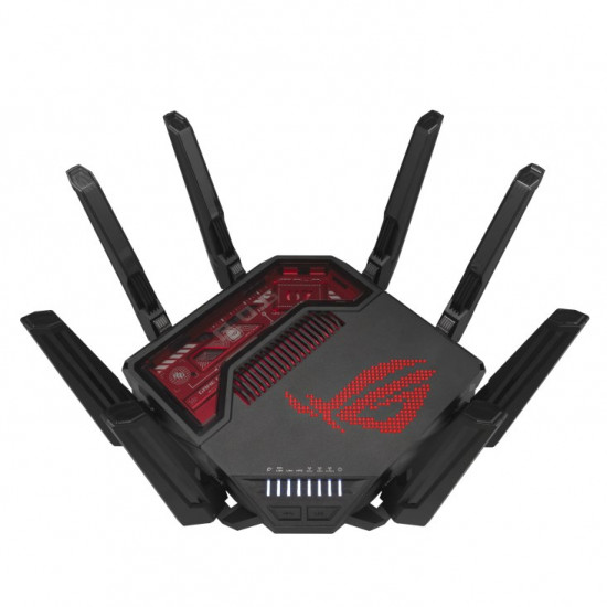 ASUS ROG Rapture GT-BE19000 wireless router Multi-Gigabit Ethernet Tri-band (2.4 GHz / 5 GHz / 6 GHz) Black, Red