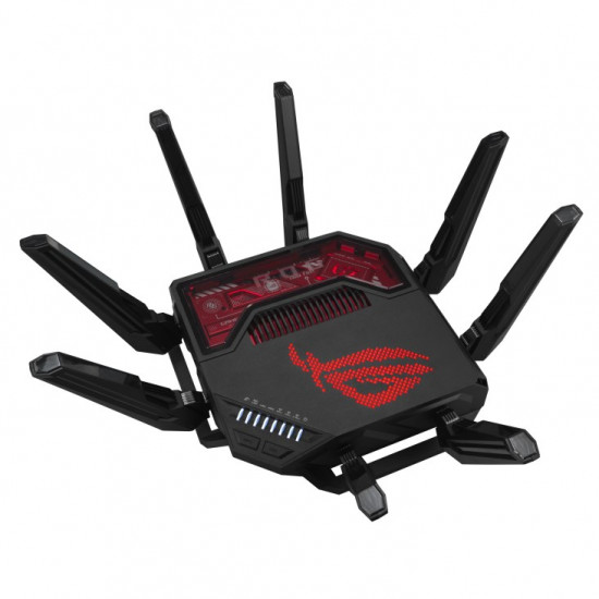 ASUS ROG Rapture GT-BE19000 wireless router Multi-Gigabit Ethernet Tri-band (2.4 GHz / 5 GHz / 6 GHz) Black, Red