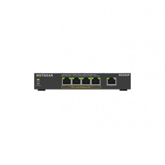 NETGEAR GS305Pv3 Unmanaged Gigabit Ethernet (10/100/1000) Power over Ethernet (PoE) Black