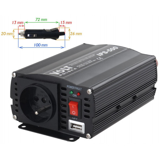 INVERTER VOLT POLSKA IPS-500 12V / 230V 350/500 W