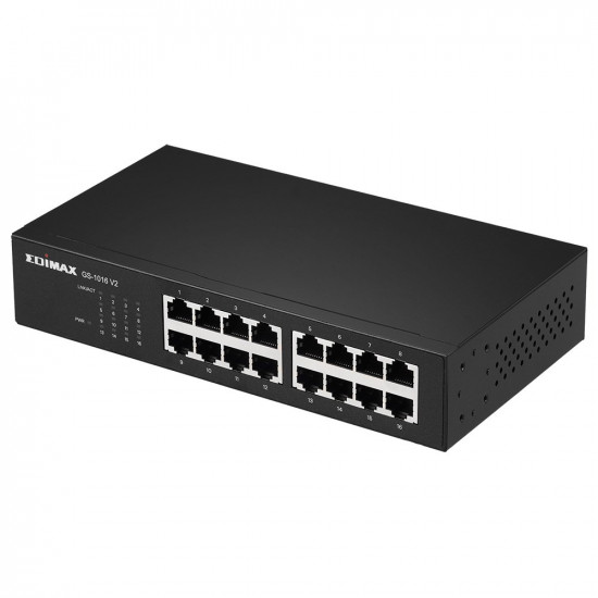 Edimax GS-1016 V2 network switch Managed Gigabit Ethernet (10/100/1000) Black