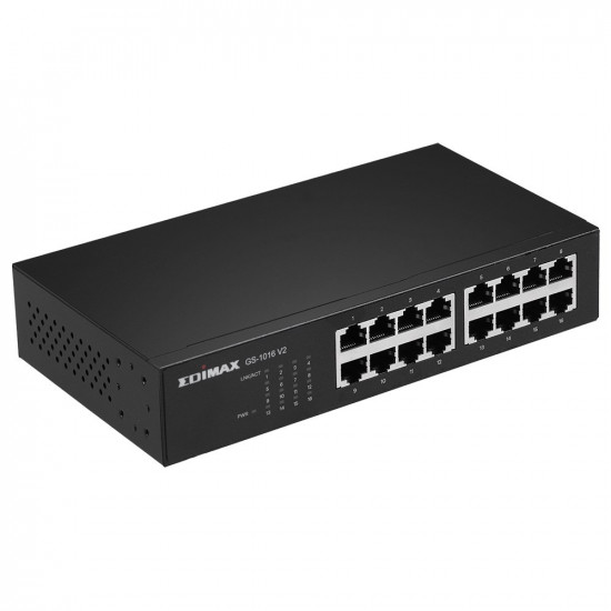 Edimax GS-1016 V2 network switch Managed Gigabit Ethernet (10/100/1000) Black