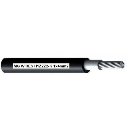 Photovoltaic cable // MG Wires // 1x4mm2, 0.6/1kV black H1Z2Z2-K-4mm2 BK, 500m spool