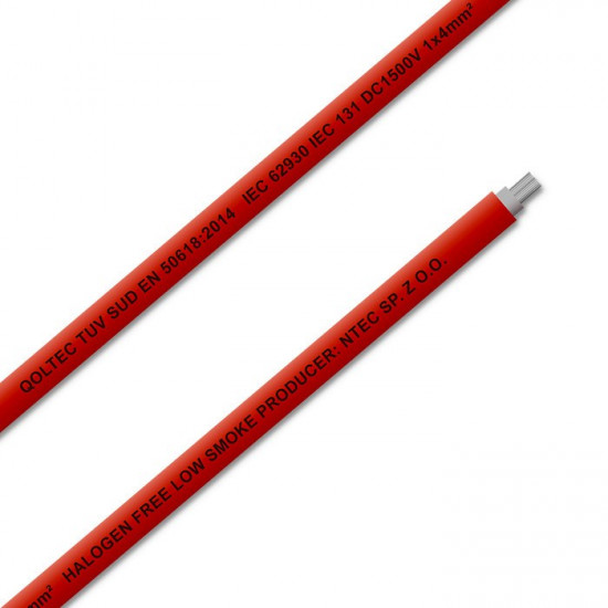 Qoltec 53850 Photovoltaic solar cable | 4mm² | 100m | red