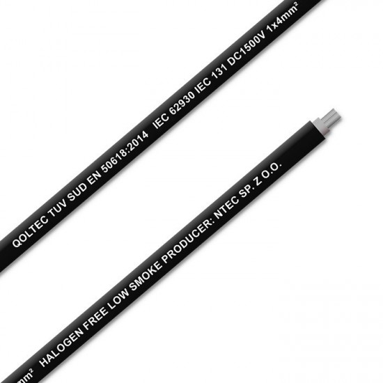 Qoltec 53851 Photovoltaic solar cable | 4mm² | 100m | black