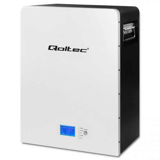 Qoltec 53860 Energy storage LiFePO4 |5.12kWh | 51.2V | 100Ah | BMS| LCD