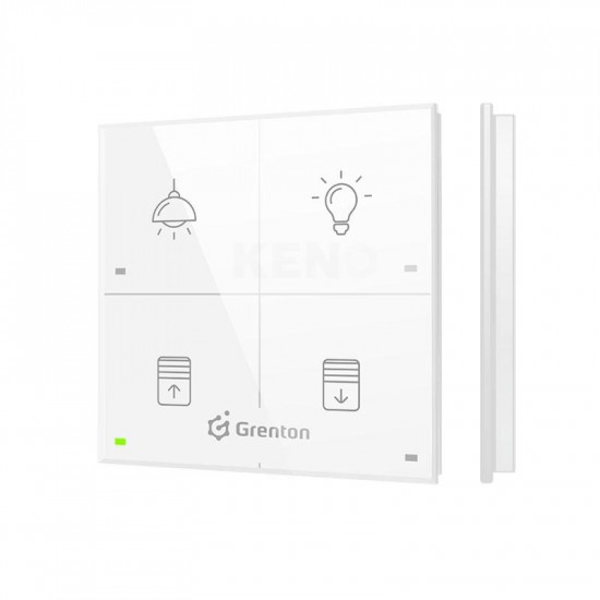 GRENTON TOUCH PANEL/ 4 TOUCH FIELDS/ TF-BUS/ WHITE GLASS FRONT