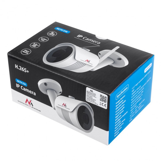 Maclean IP Camera IPC WiFi 5MPx outdoor, horn, CMOS 1/2.5, H.264/H.264+/H.265/H.265+/JPEG/AVI, Onvif, MCTV-516