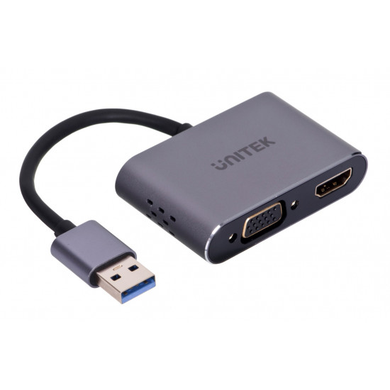 UNITEK ADAPTER USB-A - HDMI & VGA, FULL HD, M/F