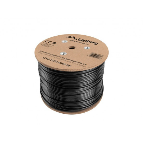 Lanberg LCF6-21CU-0305-BK networking cable Black 305 m Cat6 F/UTP (FTP) outdoor