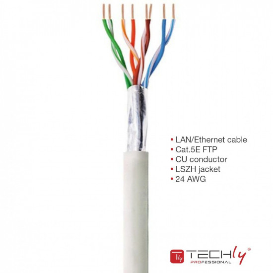 Techly ITP-C5F-305-RIS networking cable Grey 305 m Cat5e F/UTP (FTP)