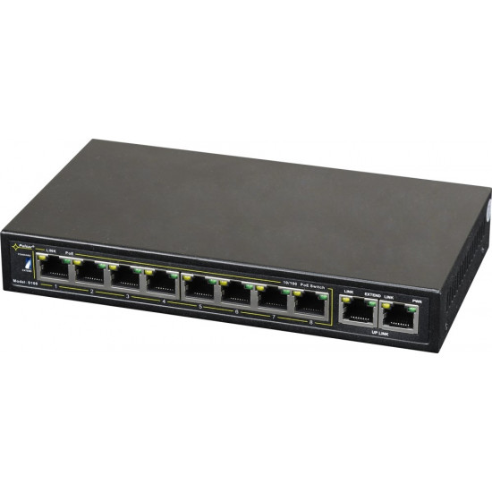 PULSAR S108-90W network switch Managed Fast Ethernet (10/100) Power over Ethernet (PoE) Black