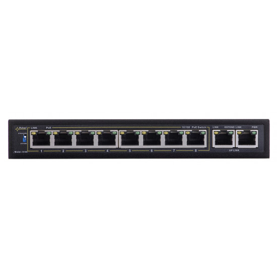 PULSAR S108-90W network switch Managed Fast Ethernet (10/100) Power over Ethernet (PoE) Black