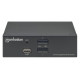 Manhattan DisplayPort 1.2 KVM Switch 2-Port, 4K@60Hz, USB-A/3.5mm Audio/Mic Connections, Cables included, Audio Support, Control 2x computers from one pc/mouse/screen, USB Powered, Black, Three Year Warranty, Boxed