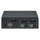 Manhattan DisplayPort 1.2 KVM Switch 2-Port, 4K@60Hz, USB-A/3.5mm Audio/Mic Connections, Cables included, Audio Support, Control 2x computers from one pc/mouse/screen, USB Powered, Black, Three Year Warranty, Boxed