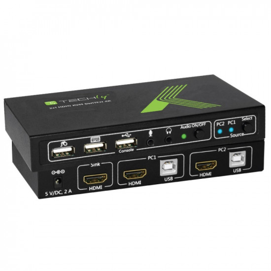 Techly 2x1 USB HDMI 4Kx2K IDATA KVM-HDMI2U KVM switch Black