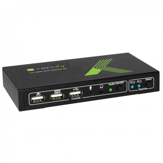 Techly 2x1 USB HDMI 4Kx2K IDATA KVM-HDMI2U KVM switch Black